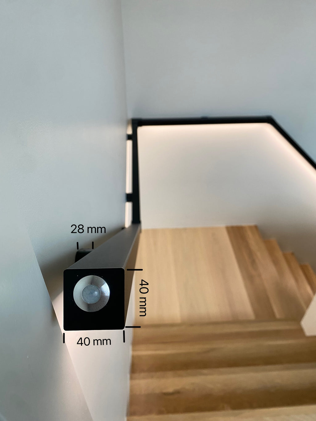 LED Handrail with Motion Censor & Flowing Light Effect - Square