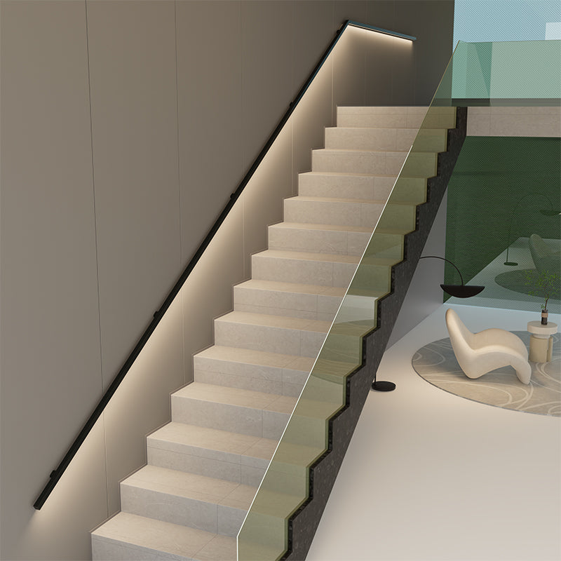 LED Handrail with Flowing Light - Round, Bottom Light