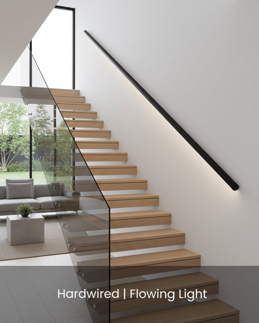 Flowing LED Handrail - Round, Bottom Light