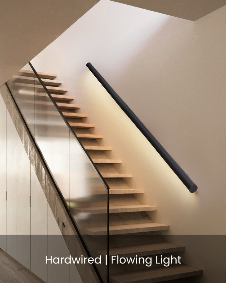 LED Handrail with Flowing Light - Round, Bottom Light